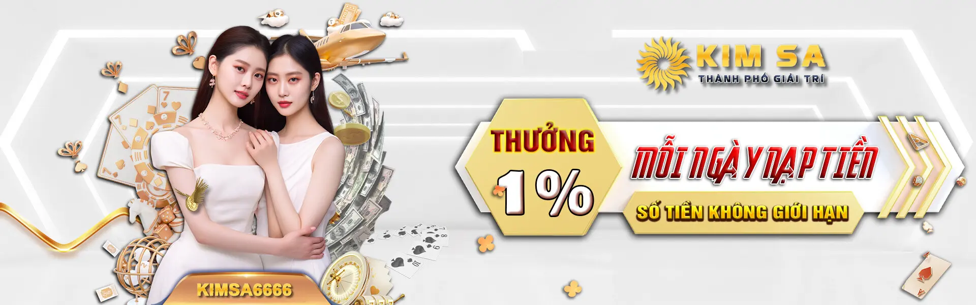 Kimsa6666 tặng ngay 1% nạp tiền mỗi ngày